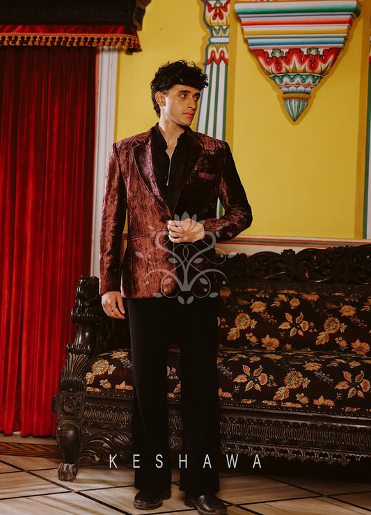 Wine Velvet Blazer: Elegance Redefined