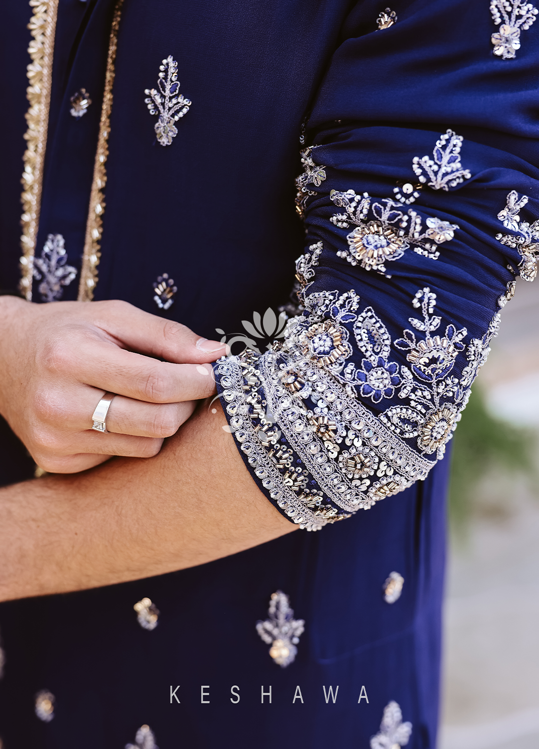 Opulent Zardozi & Regal Majestic Blue