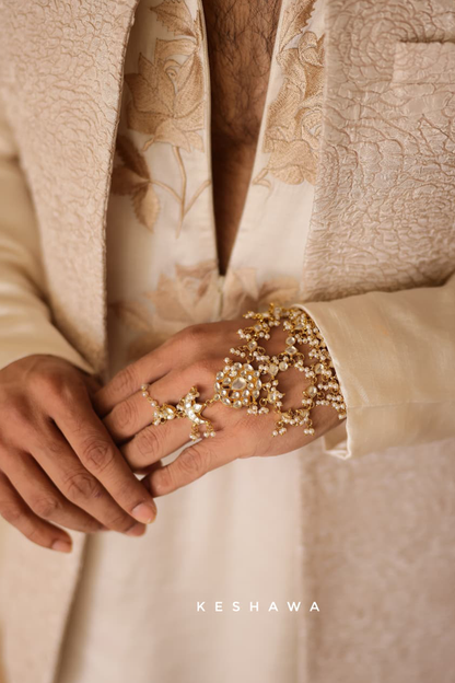Ivory Rose Jacket Set: Regal Whisper