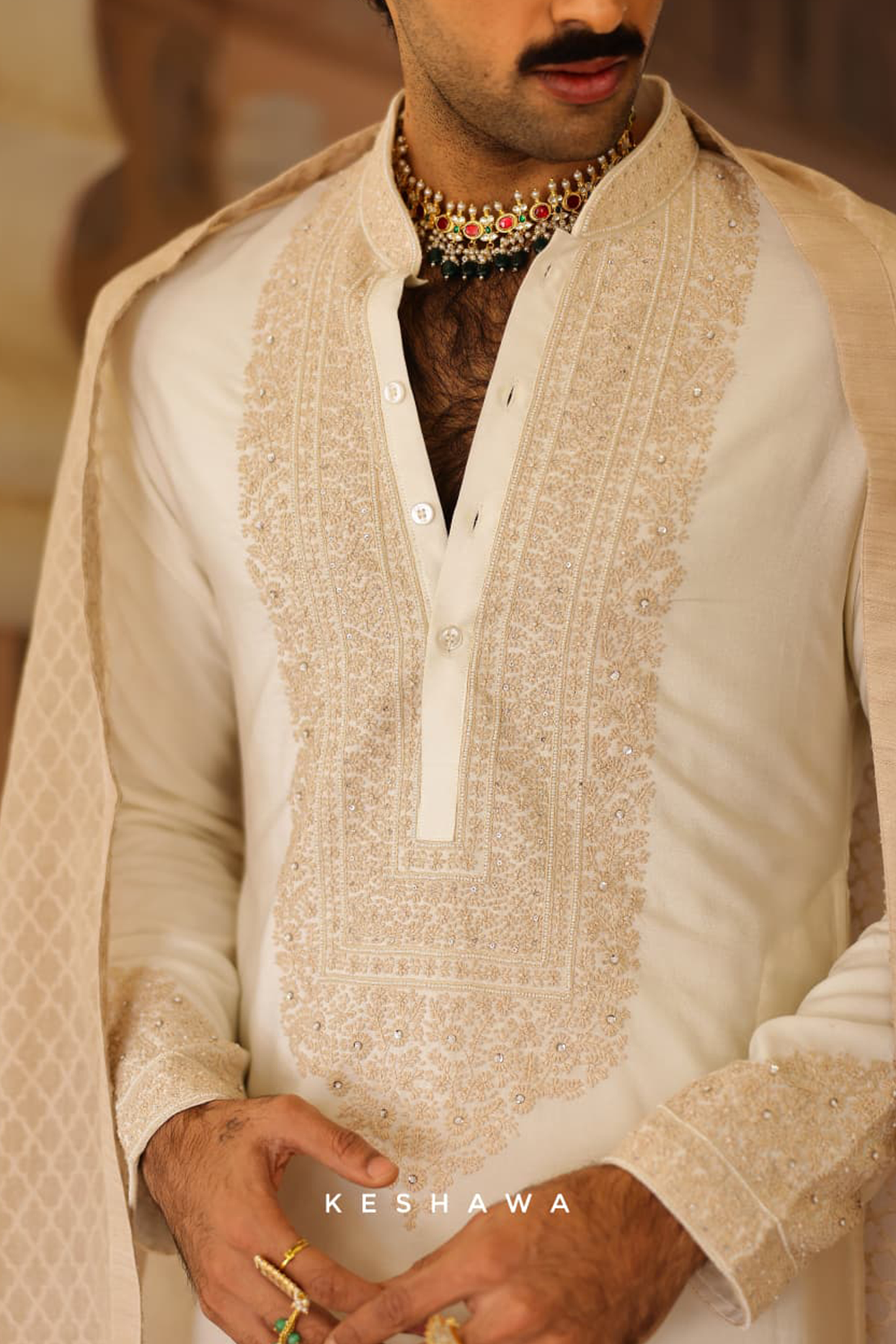 Off-White Cotton Silk Kurta