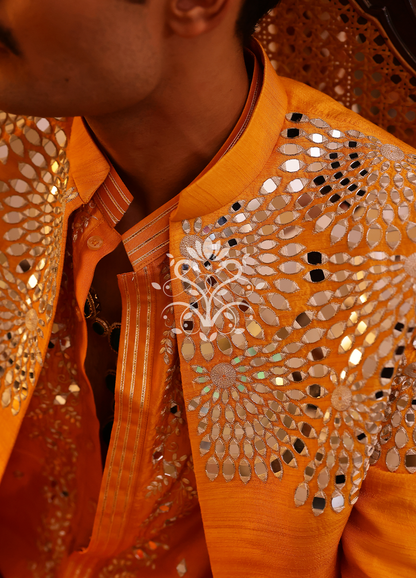 Bathed in gold, adorned in grace.