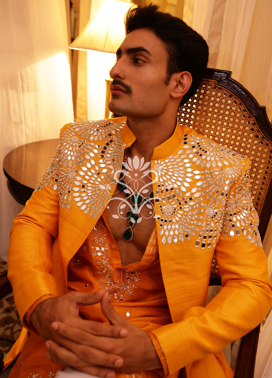 Bathed in gold, adorned in grace.
