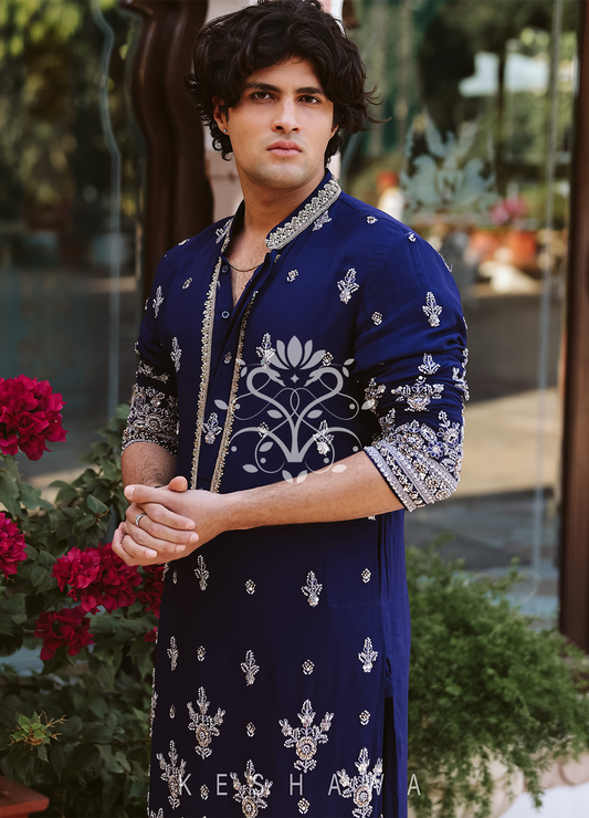 Opulent Zardozi & Regal Majestic Blue